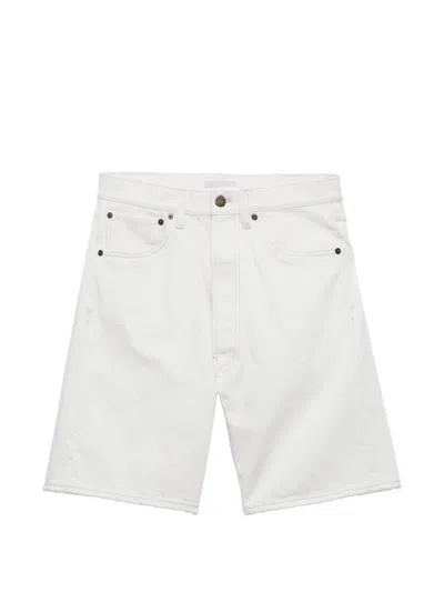 Prada Mens White Old Cotton Denim Bermuda Shorts