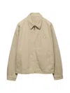 Prada Old Denim Blouson Jacket In Neutral