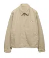 Prada Old Denim Blouson Jacket In Neutral