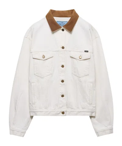 PRADA OLD DENIM BLOUSON JACKET