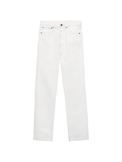 Prada Mens White Old Denim Five-pocket Jeans In Multi