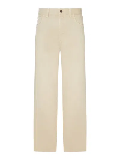 Prada Old Denim Five-pocket Trousers In Neutral