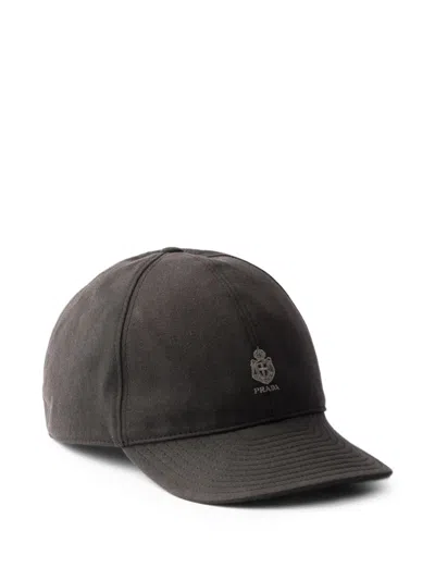 Prada Old Gabardine Baseball Cap In Gold