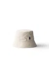 Prada Mens Neutral Old Gabardine Cotton Bucket Hat In Red