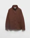 Prada Brown High Neck Jacket In Brown