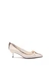 Prada Exposed Seam Kitten Heel Pump In White