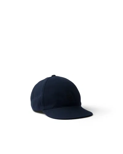 Prada Old Piqué Baseball Cap In Blue