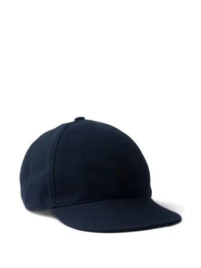 Prada Old Piqué Baseball Cap In Blue