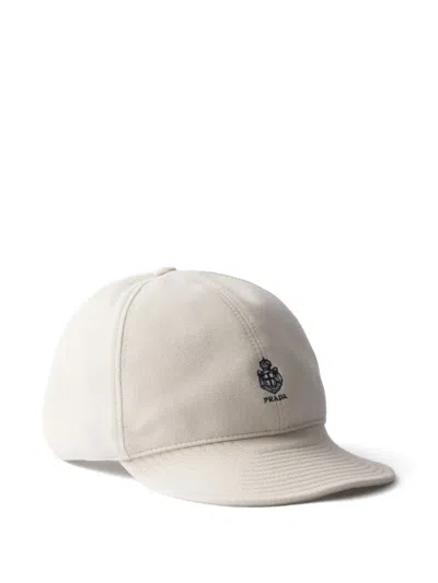 Prada Old Piqué Baseball Cap In Purple