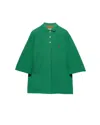 Prada Bicolor Polyethylene Biker Jacket In Green