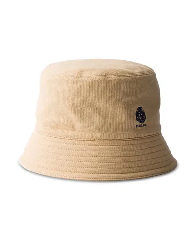 Prada Old Pique Bucket Hat In Neutral