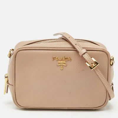 Pre-owned Prada Old Rose Saffiano Leather Mini Camera Crossbody Bag In Pink