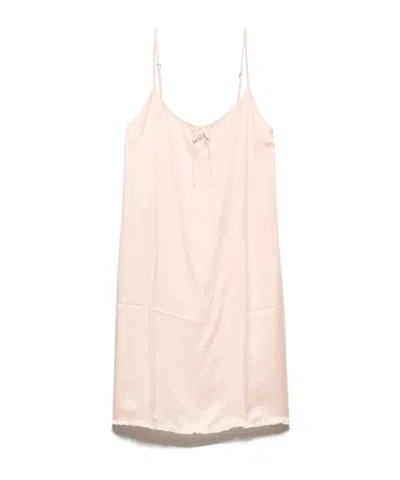 Prada Old Satin Slip Dress In Neutral