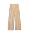 Prada Drawstring Cotton-linen Pants In Neutral