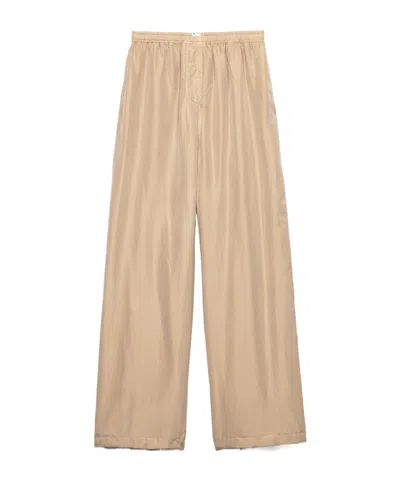 Prada Old Silk Pants In Limestone Color