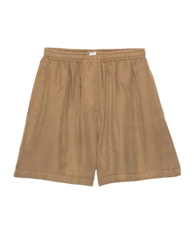Prada Old Silk Shorts In Neutral