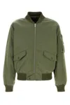 Prada Triangle-logo Bomber Jacket In Olive