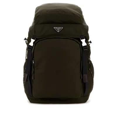 Prada Olive Green Canvas Backpack