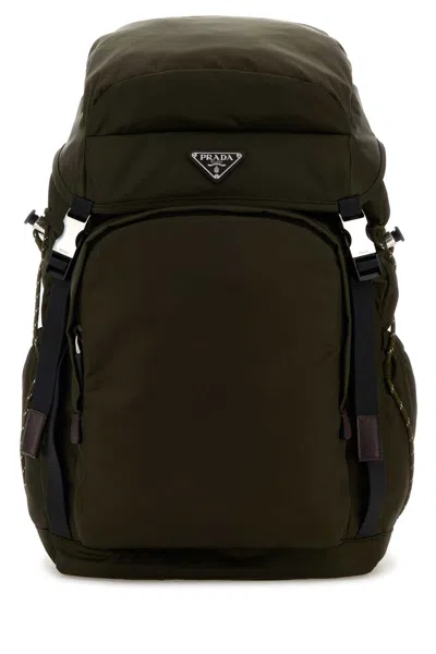 Prada Olive Green Canvas Backpack