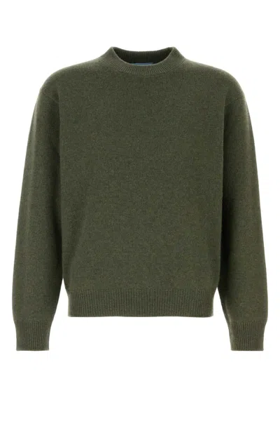 PRADA PRADA OLIVE GREEN CASHMERE SWEATER