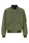 Prada Triangle-logo Bomber Jacket In Militare