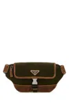 Prada Men Two-tone Re-nylon And Suede Belt Bag