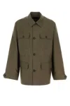Prada Mohair Blend Jacket Long Sleeves Point Collar In Green