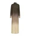 Prada Ombré-effect Silk-twill Shirt Dress In Camouflage Green