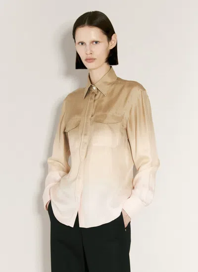 Prada Ombre Silk Shirt In Beige