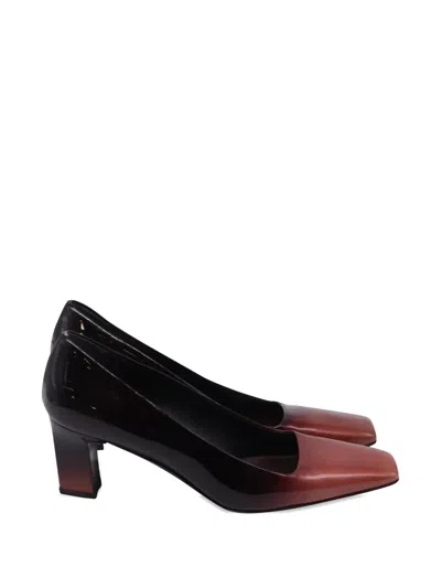 Pre-owned Prada Ombre Square-toe Pumps In Brown