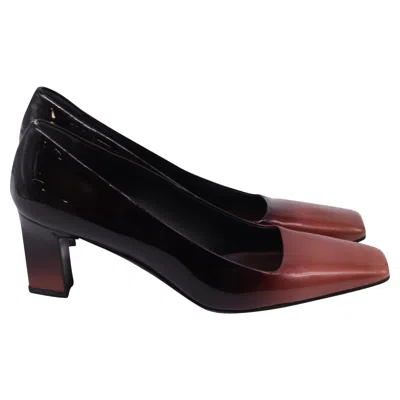 Prada Ombre Square-toe Pumps In Multicolor Patent Leather In Black