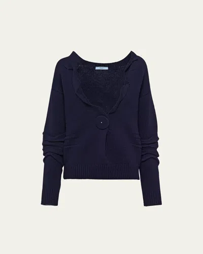 PRADA ONE-BUTTON WOOL SWEATER