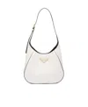 Prada Triangle-logo Leather Shoulder Bag In White
