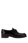 Prada Brushed Leather Loafers In Black