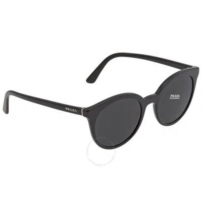 Prada Open Box -  Dark Grey Round Ladies Sunglasses Pr 02xs 1ab5s0 53 In Black