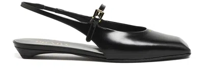 Prada Black Patent Leather Slingback Ballerina