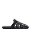Prada Mules Im Fischer-stil Aus Leder In Black