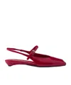 Prada Patent Leather Slingback Flats In Red