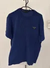 Prada Open-necked Black Shirt In Blue