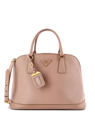 Pre-owned Prada Open Promenade Bag Saffiano Leather Large Tote Bag In Pink