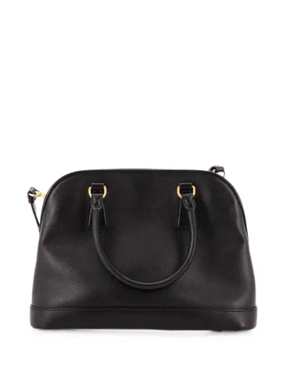 Pre-owned Prada Open Promenade Bag Saffiano Leather Medium Tote Bag In Black