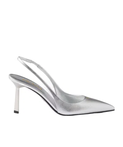Prada Open-toe High-heeled Sandals In Silver
