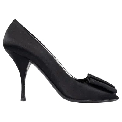 Pre-owned Prada Open Toe Pumps In Black