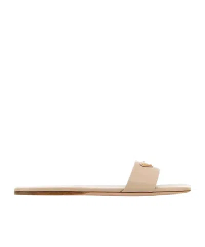 PRADA PRADA LOGO PLAQUE SLIP-ON SLIDES