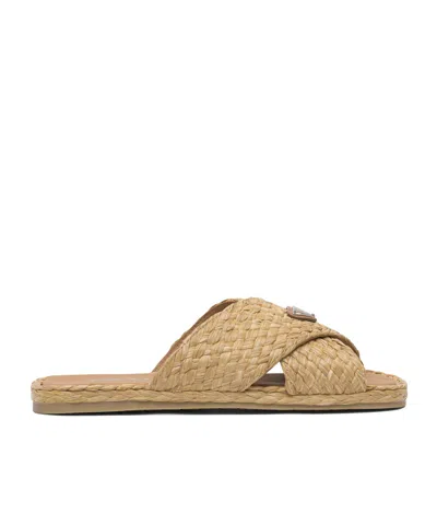 PRADA PRADA TRIANGLE-LOGO SLIP-ON SANDALS