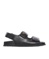 Prada Open-toed Flat Sandals In Black