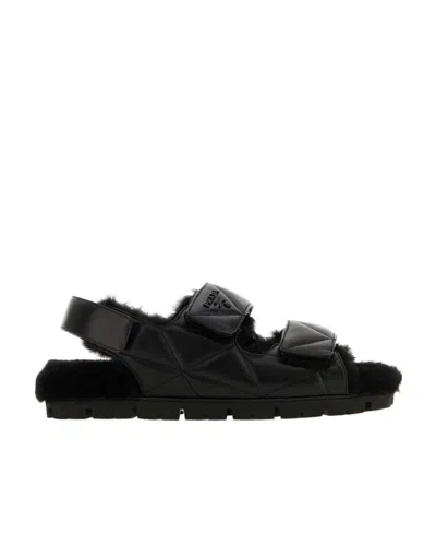 PRADA OPEN-TOED FLAT SANDALS
