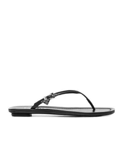 Prada Open-toed Trailer In Black