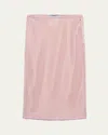 Prada Open Weave Midi Skirt In F0442 Petalo
