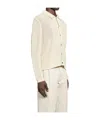 Prada Open-knit Collared Cardigan In Neutral